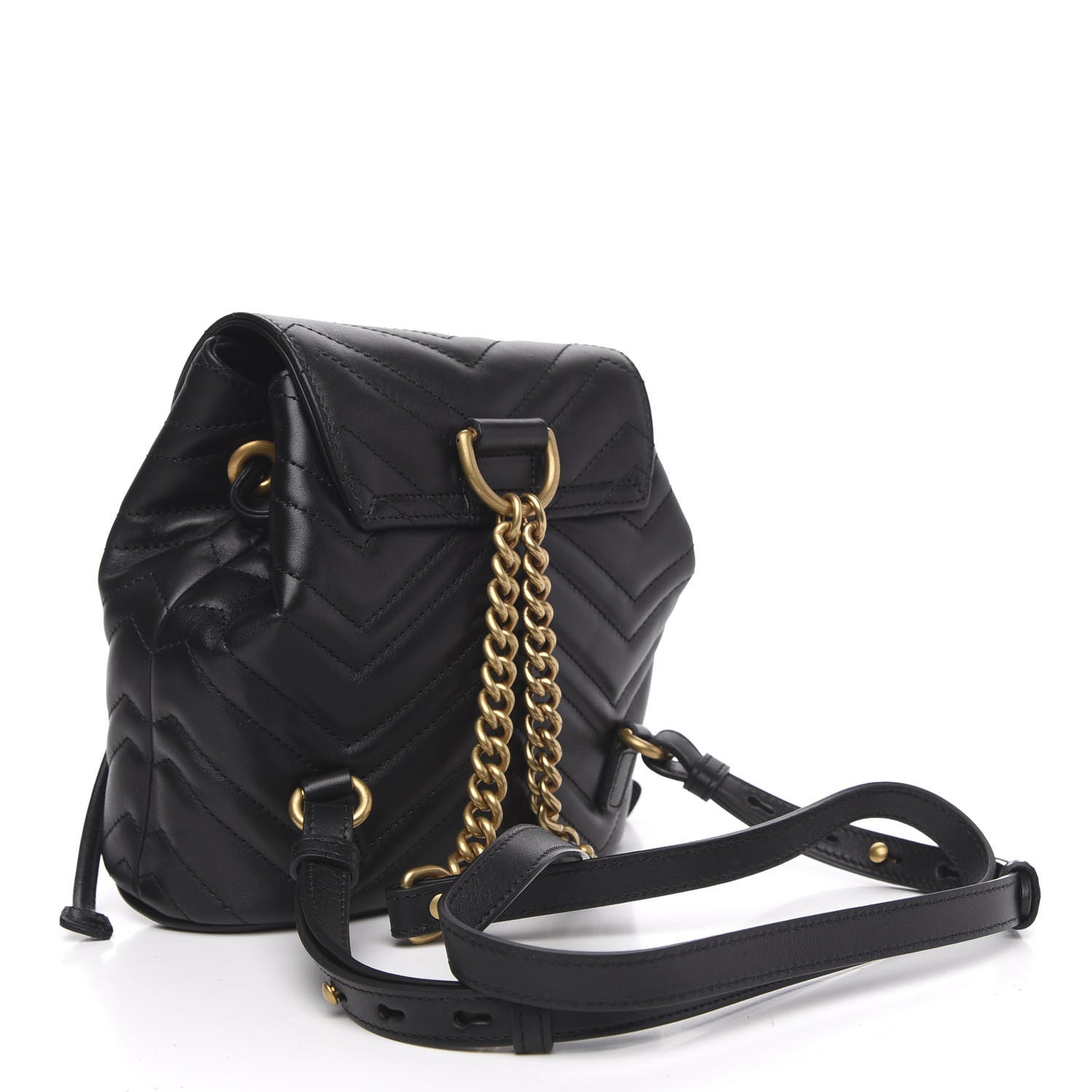 Gucci Calfskin Matelasse GG Marmont Flap Backpack Black 2 of 9