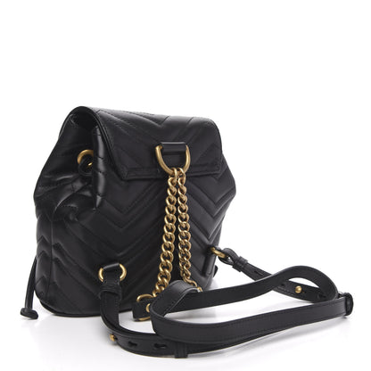 Gucci Calfskin Matelasse GG Marmont Flap Backpack Black 2 of 9