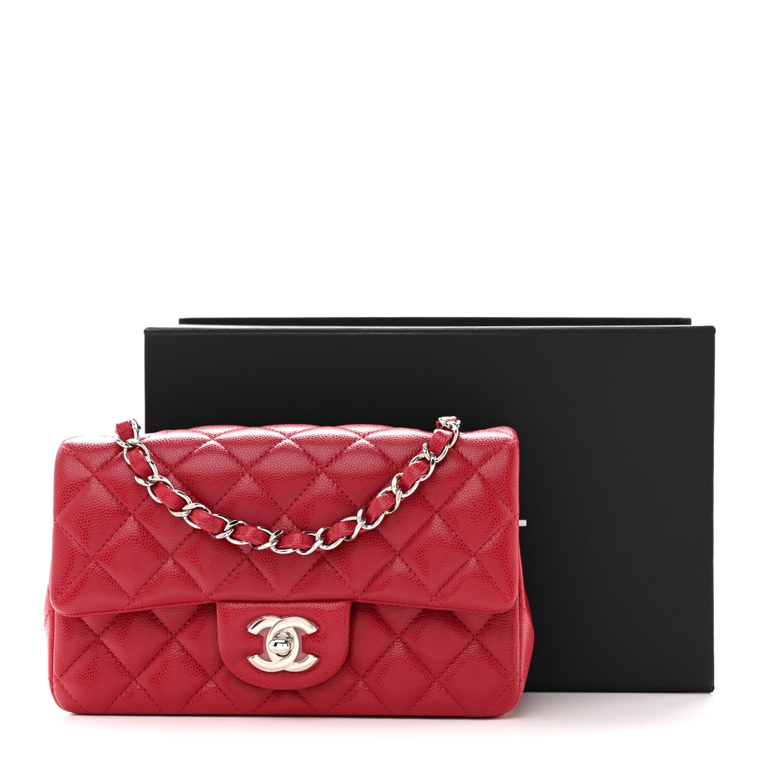 Chanel Caviar Quilted Mini Rectangular Flap Pink 12 of 12