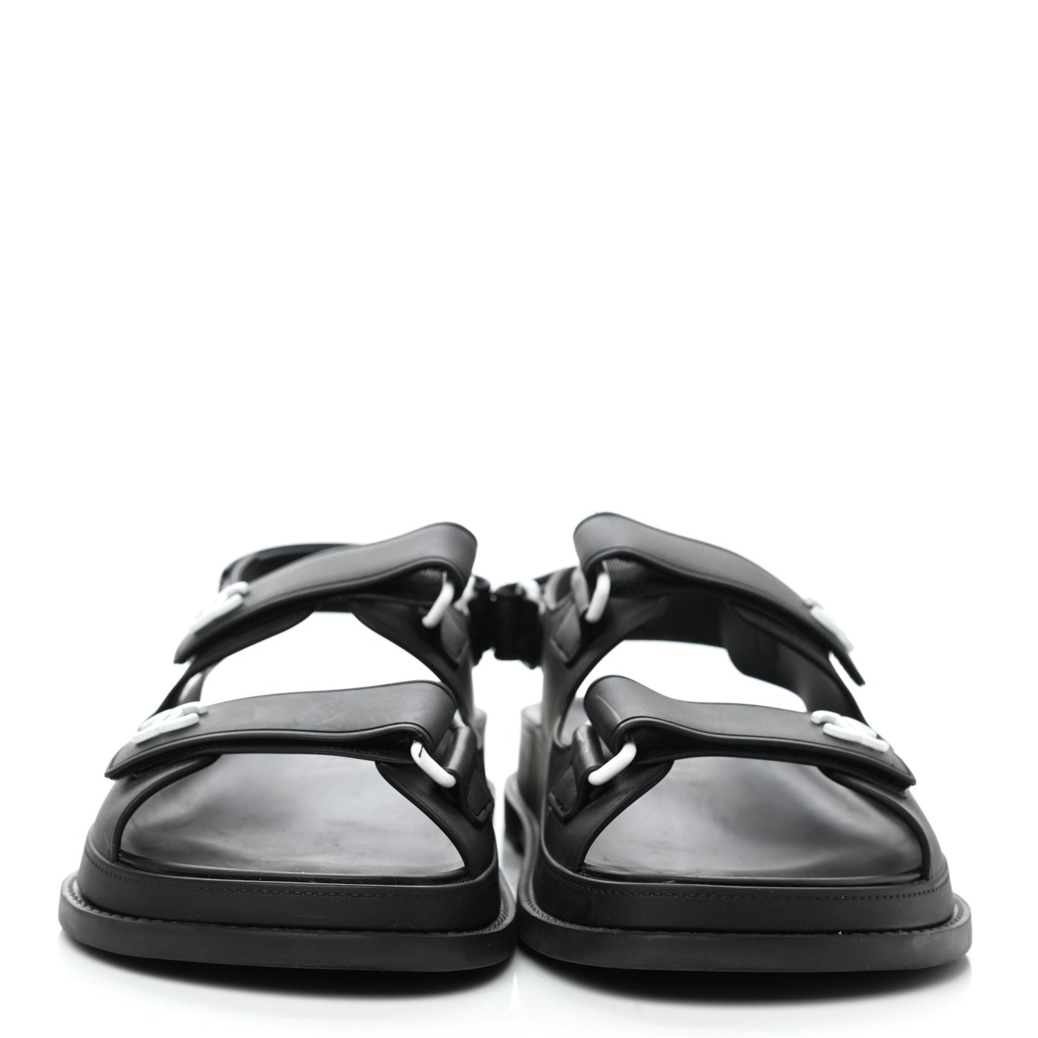 Chanel Rubber CC Dad Sandals 38 Black 2 of 9