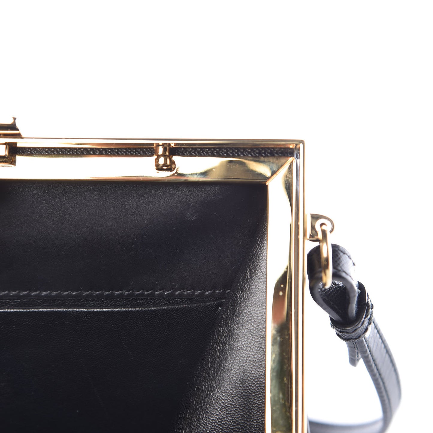 Saffiano City Calf Light Frame Bag Black