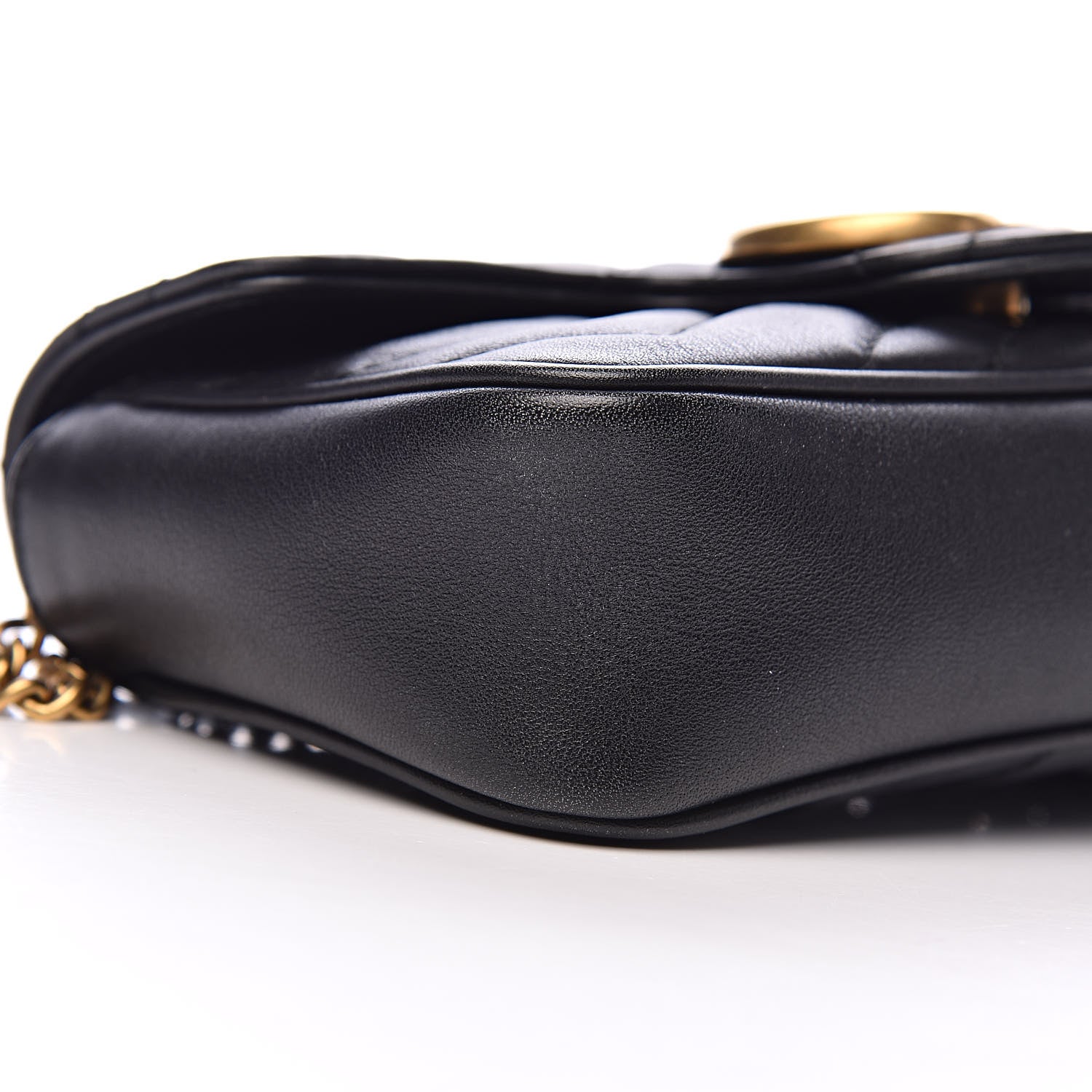Gucci Calfskin Matelasse Super Mini GG Marmont Shoulder Bag Black 8 of 11