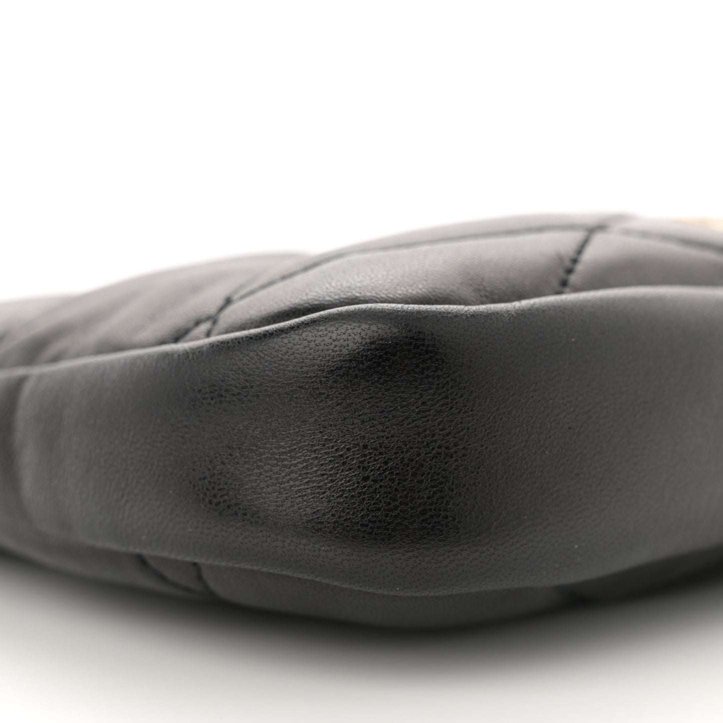Lambskin Quilted Monogram Sade Hobo Black