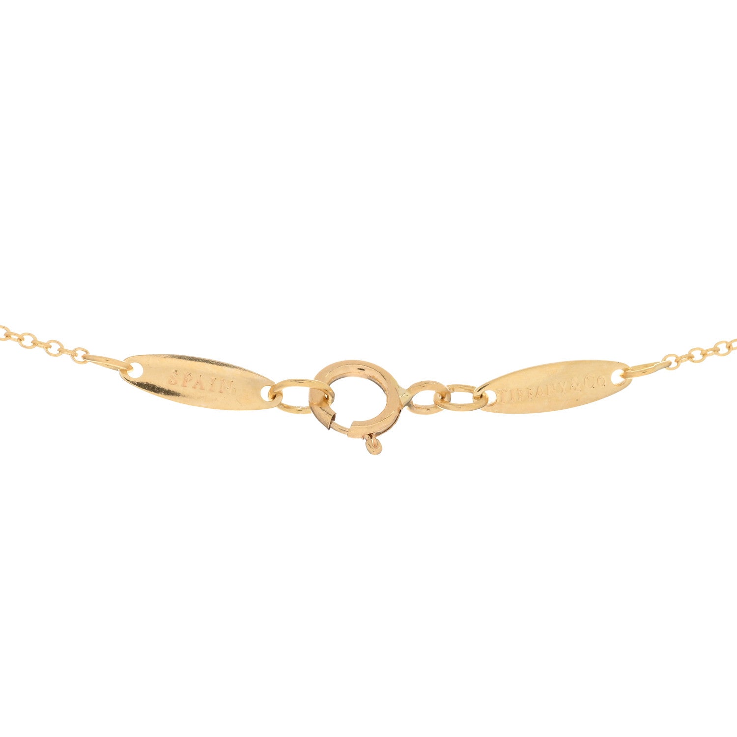 Tiffany 18K Yellow Gold 7mm Elsa Peretti Open Heart Pendant Necklace 3 of 3