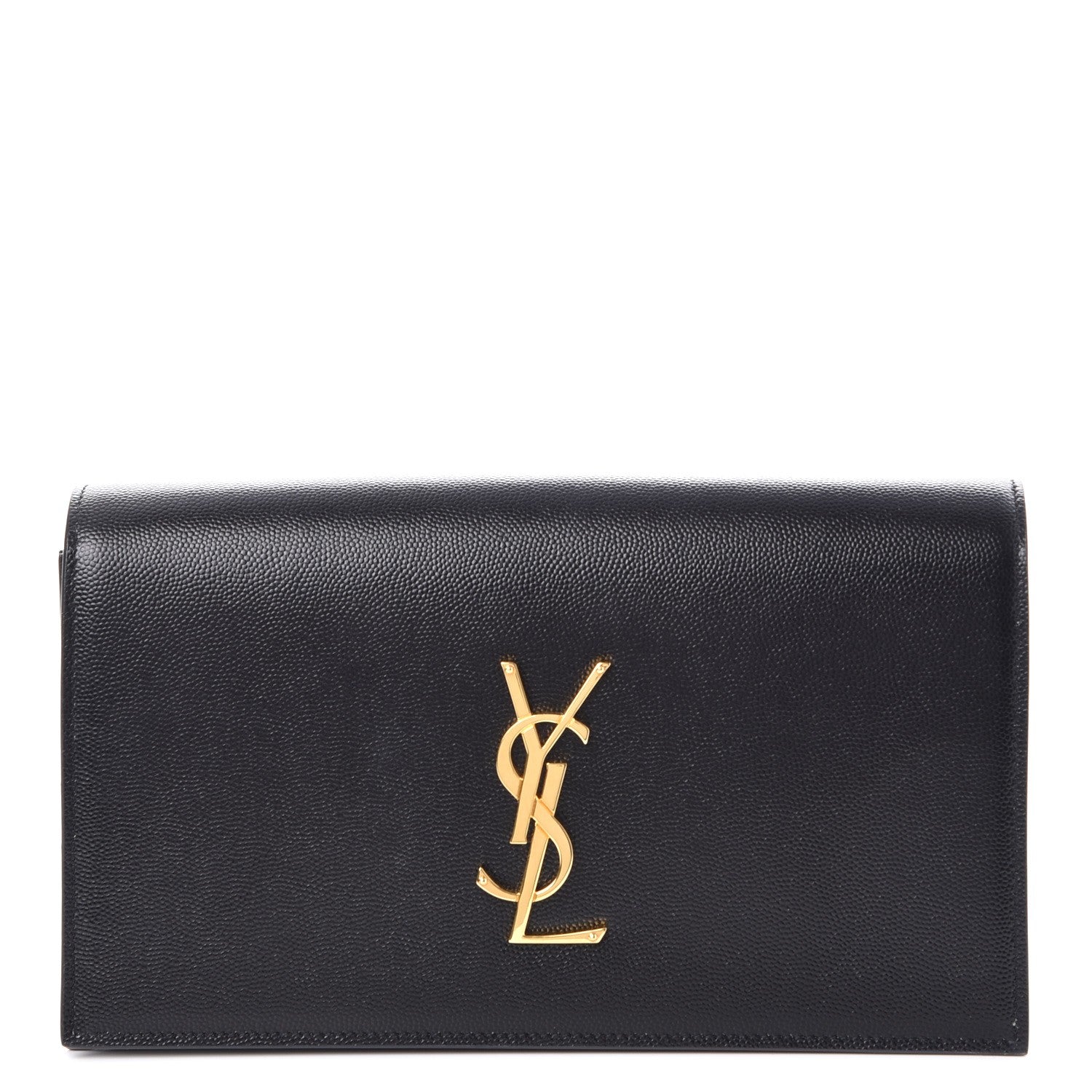 Saint Laurent Grain De Poudre Classic Monogram Kate Clutch Black 1 of 7