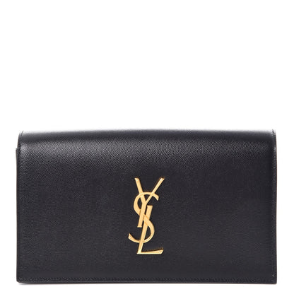 Saint Laurent Grain De Poudre Classic Monogram Kate Clutch Black 1 of 7