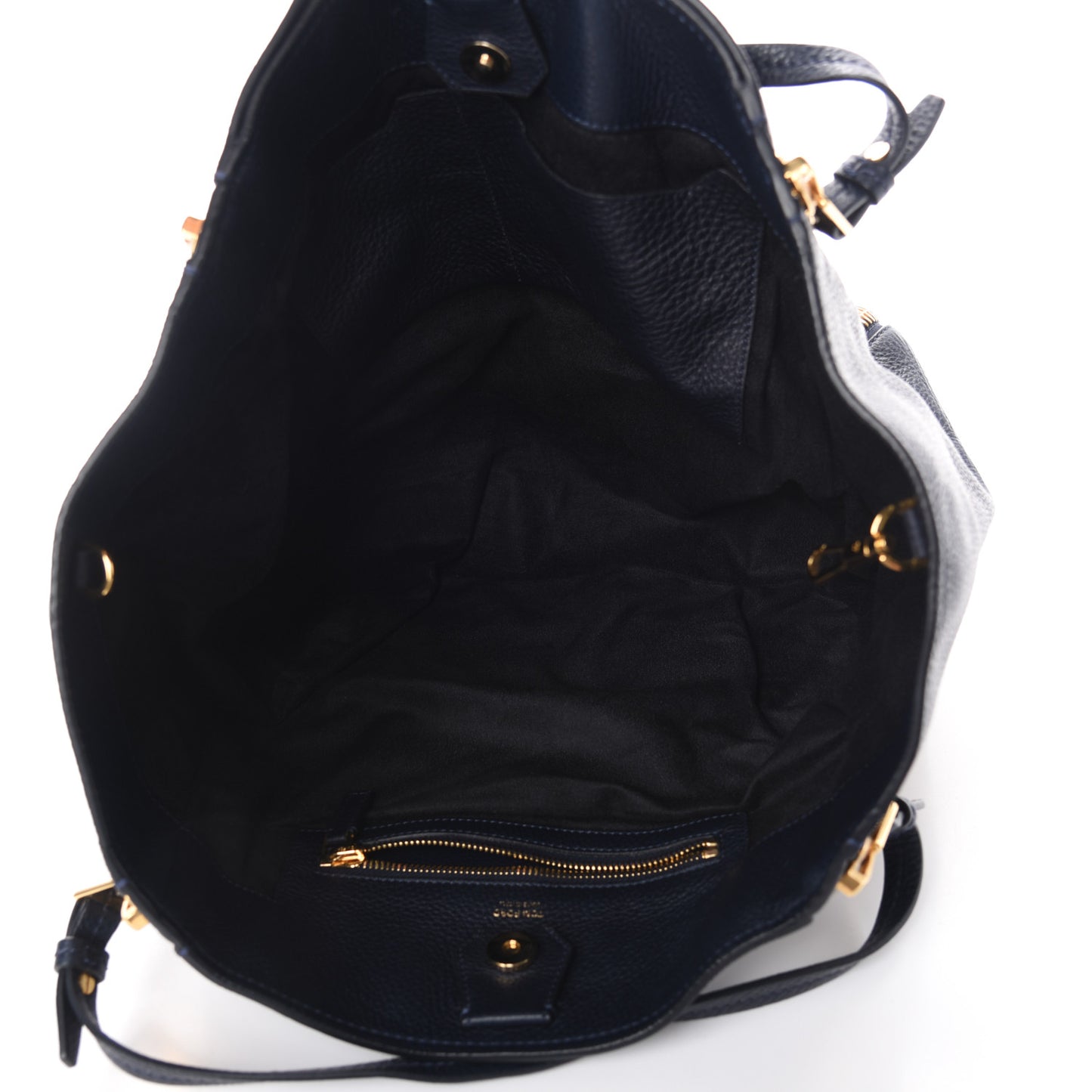 Grained Calfskin Sedgwick Medium Zipper Tote Sapphire Blue