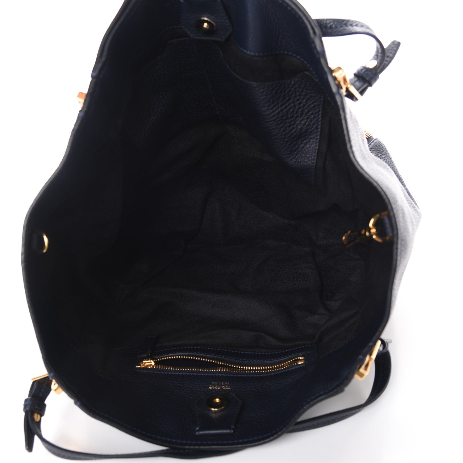 Tom Ford Grained Calfskin Sedgwick Medium Zipper Tote Sapphire Blue 6 of 9