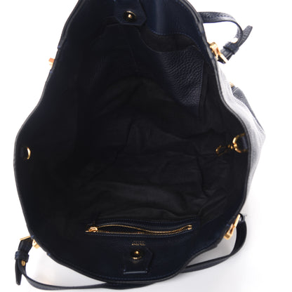 Tom Ford Grained Calfskin Sedgwick Medium Zipper Tote Sapphire Blue 6 of 9