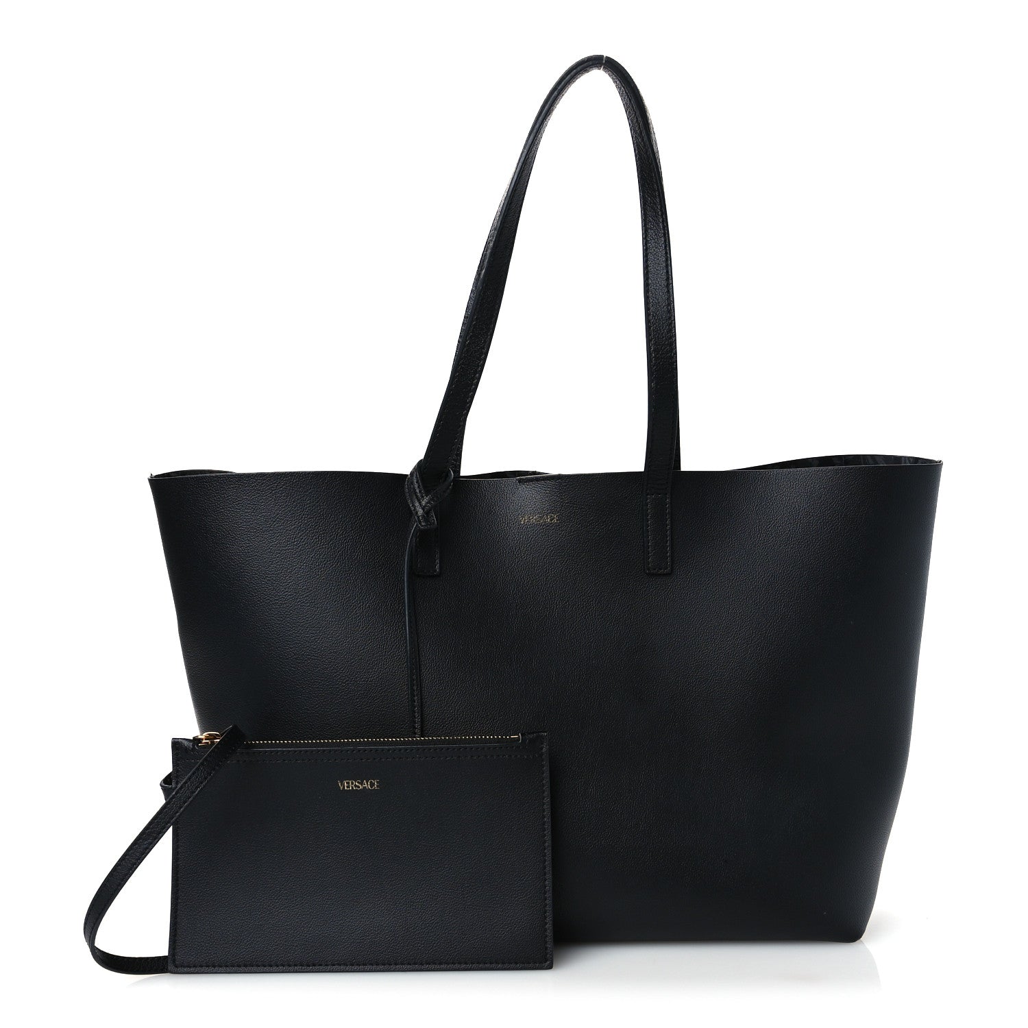 Versace Calfskin Virtus Tote Black 2 of 10