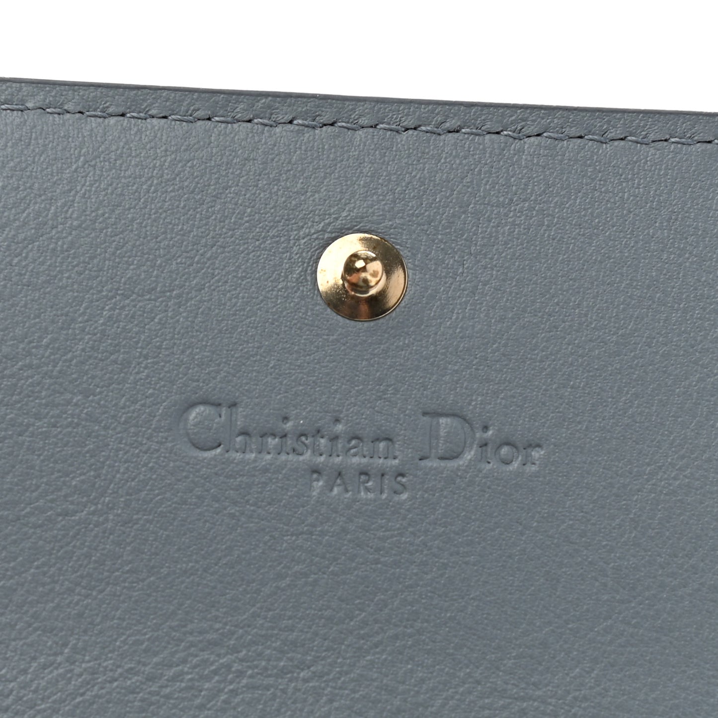Patent Cannage Mini Lady Dior Wallet Gray Stone