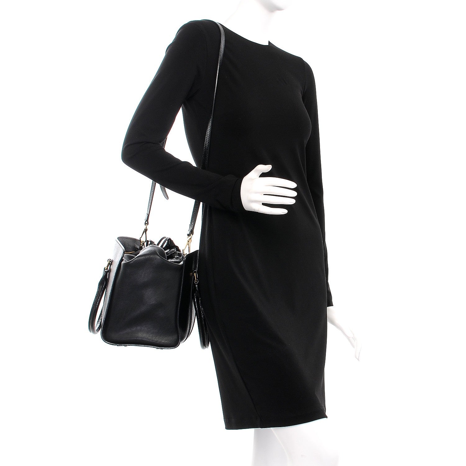 Burberry Patent Calfskin Medium Dinton Tote Black 2 of 8