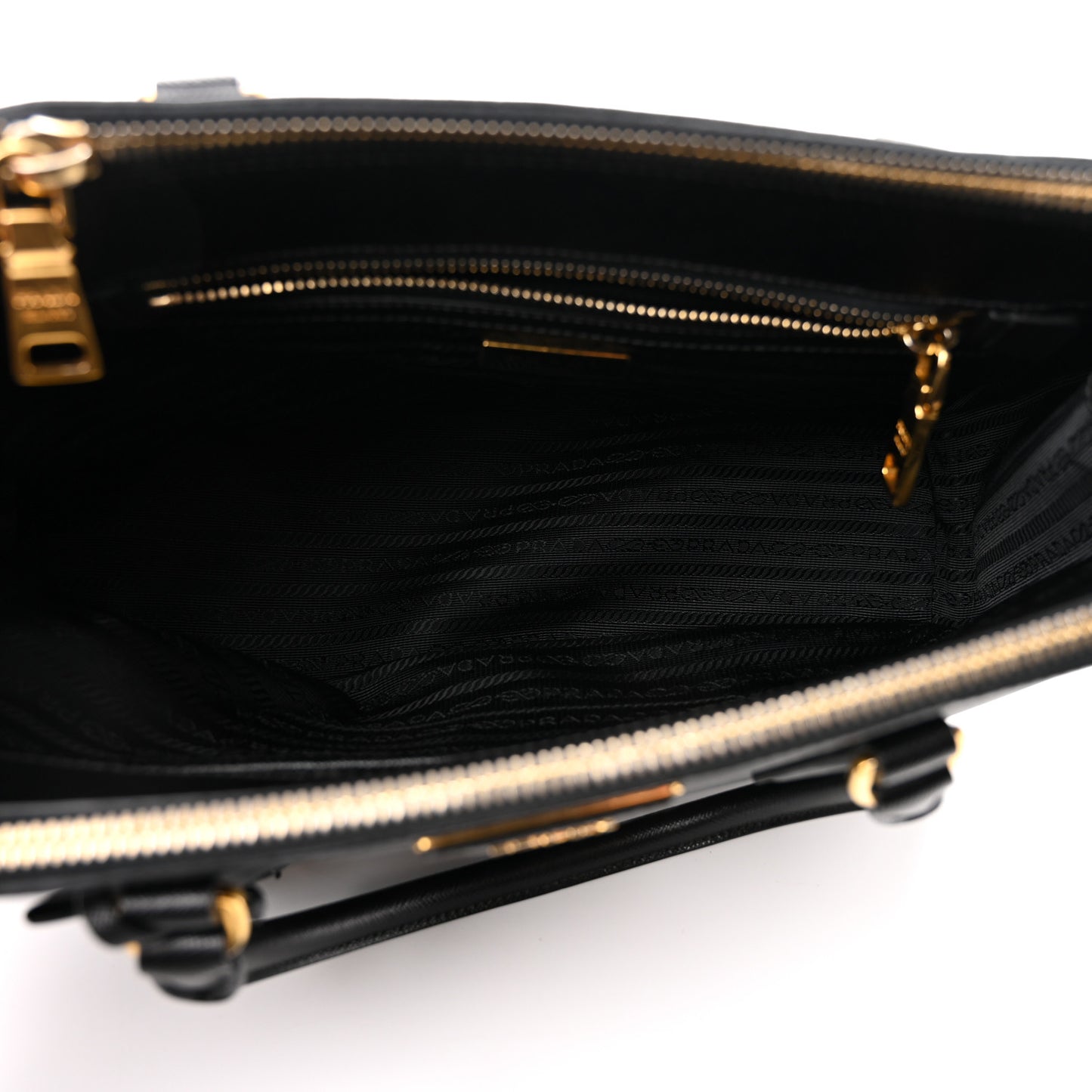Saffiano Small Galleria Double Zip Tote Black