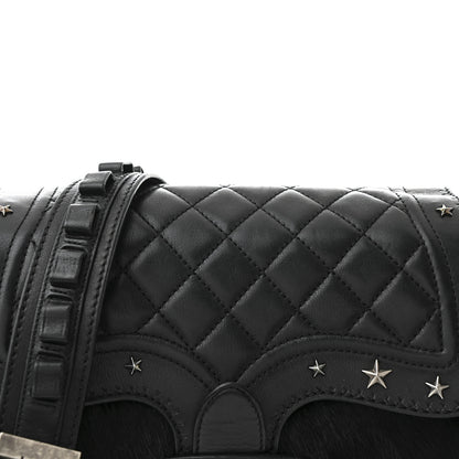 Chanel Pony Hair Calfskin Quilted Dallas Studded Saddle Bag Black Black 10 of 12