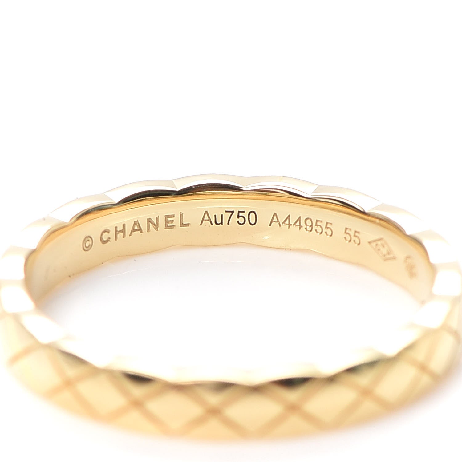 Chanel 18K Yellow Gold Mini Coco Crush Ring 55 7.25 4 of 5