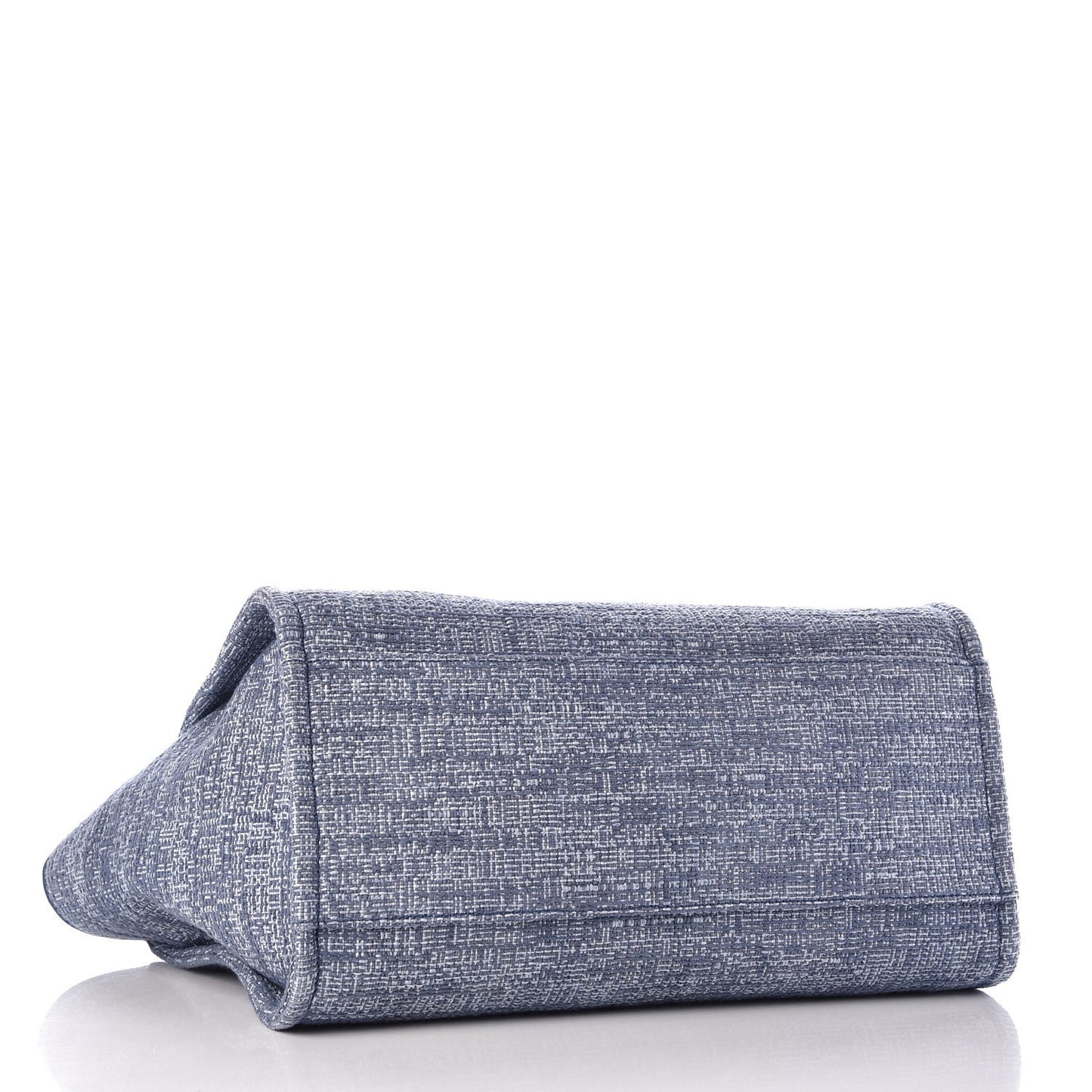 Woven Straw Raffia Large Deauville Tote Dark Blue