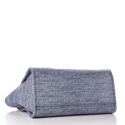 Chanel Woven Straw Raffia Large Deauville Tote Dark Blue 4 of 8