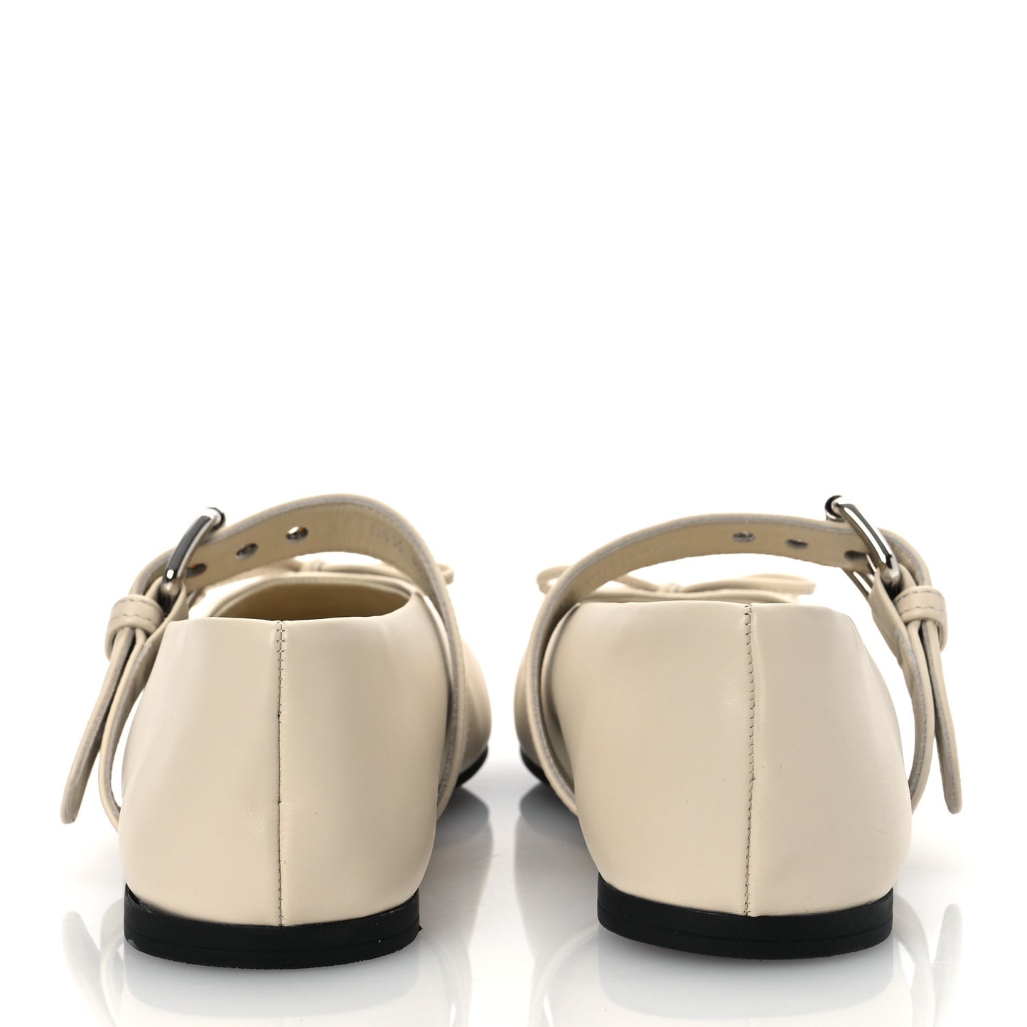 Calfskin Mary Jane Ballerina Flats 36.5 Ivory