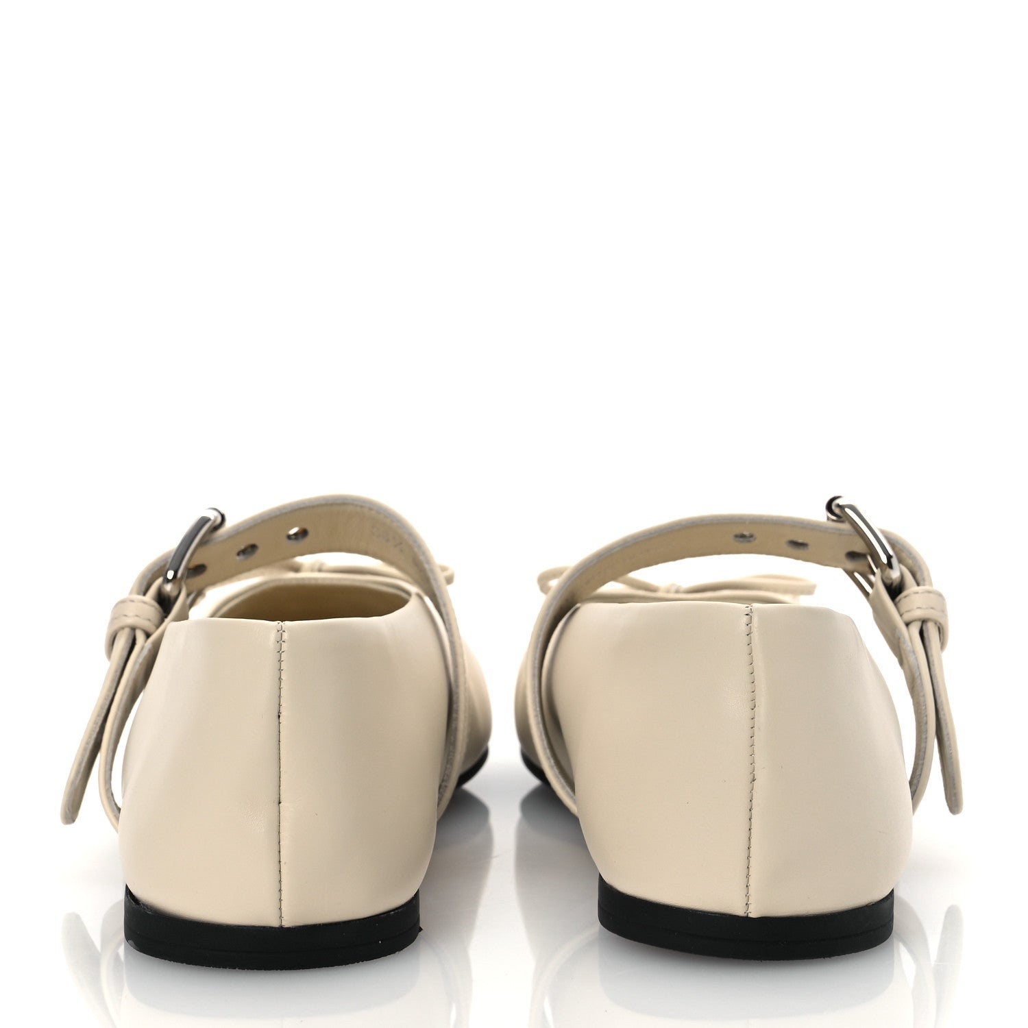 Miu Miu Calfskin Mary Jane Ballerina Flats 36.5 Ivory 6 of 10