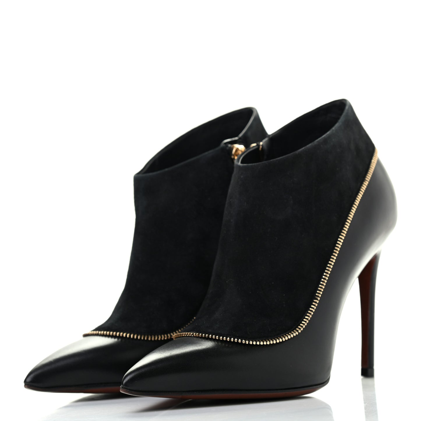 Calfskin Suede Perfecto Low Boots 35 Black