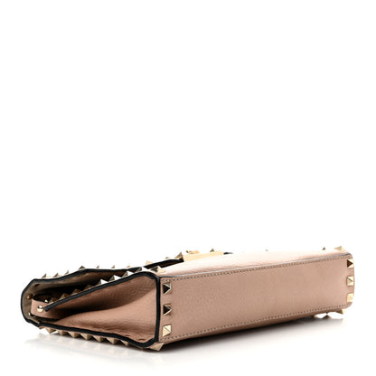 Valentino Garavani Pebbled Calfskin Medium Rockstud Flip Lock Crossbody Bag Poudre 4 of 11