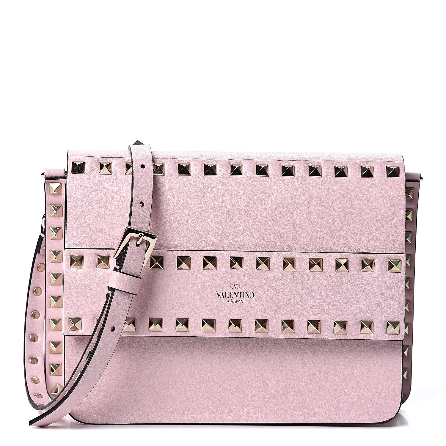 Valentino Garavani Vitello Rockstud Side Slip Crossbody Pink 1 of 8