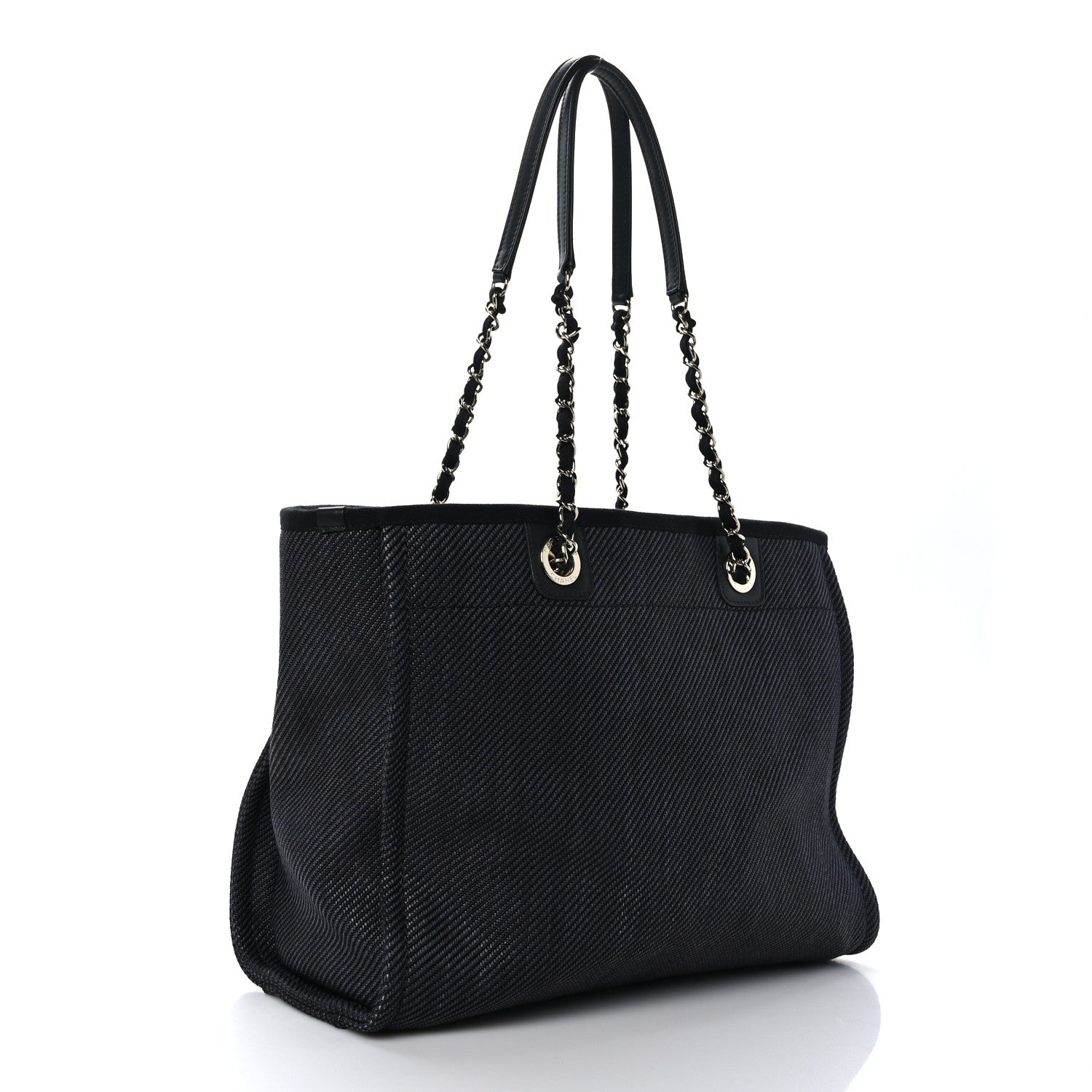 Chanel Mixed Fibers Calfskin Small Deauville Tote Black 3 of 9