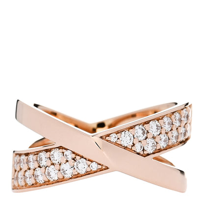 Tiffany 18K Rose Gold Diamond Atlas X Wide Ring 53 6.5 1 of 5