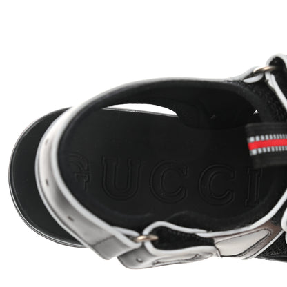 Gucci Mesh Fabric Mens Tinsel Sport Sandals 7 Black Silver Green 7 of 10