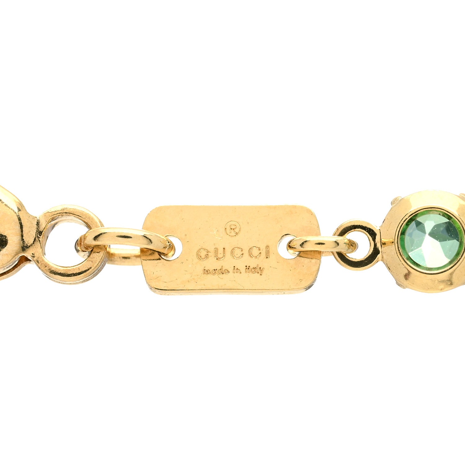Gucci 18K Yellow Gold Multistone Running GG Pendant Necklace 5 of 5