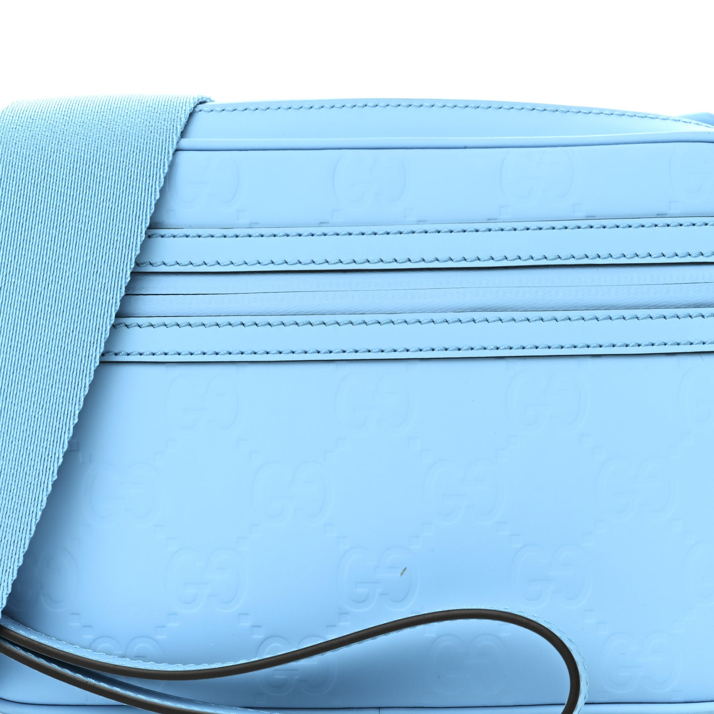 Rubber Effect Monogram GG Crossbody Bag Bright Blue