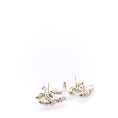 Chanel Crystal Pearl CC Dazzling Domino Earrings Gold 3 of 5