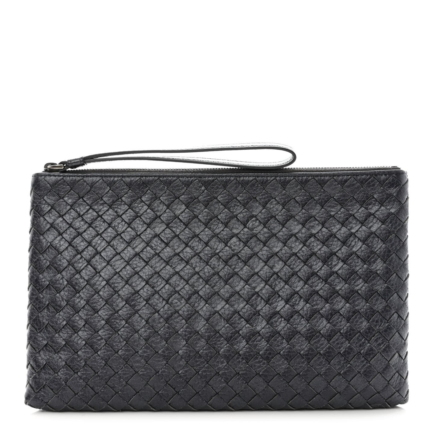 Cervo Intrecciato Wristlet Zip Pouch Black