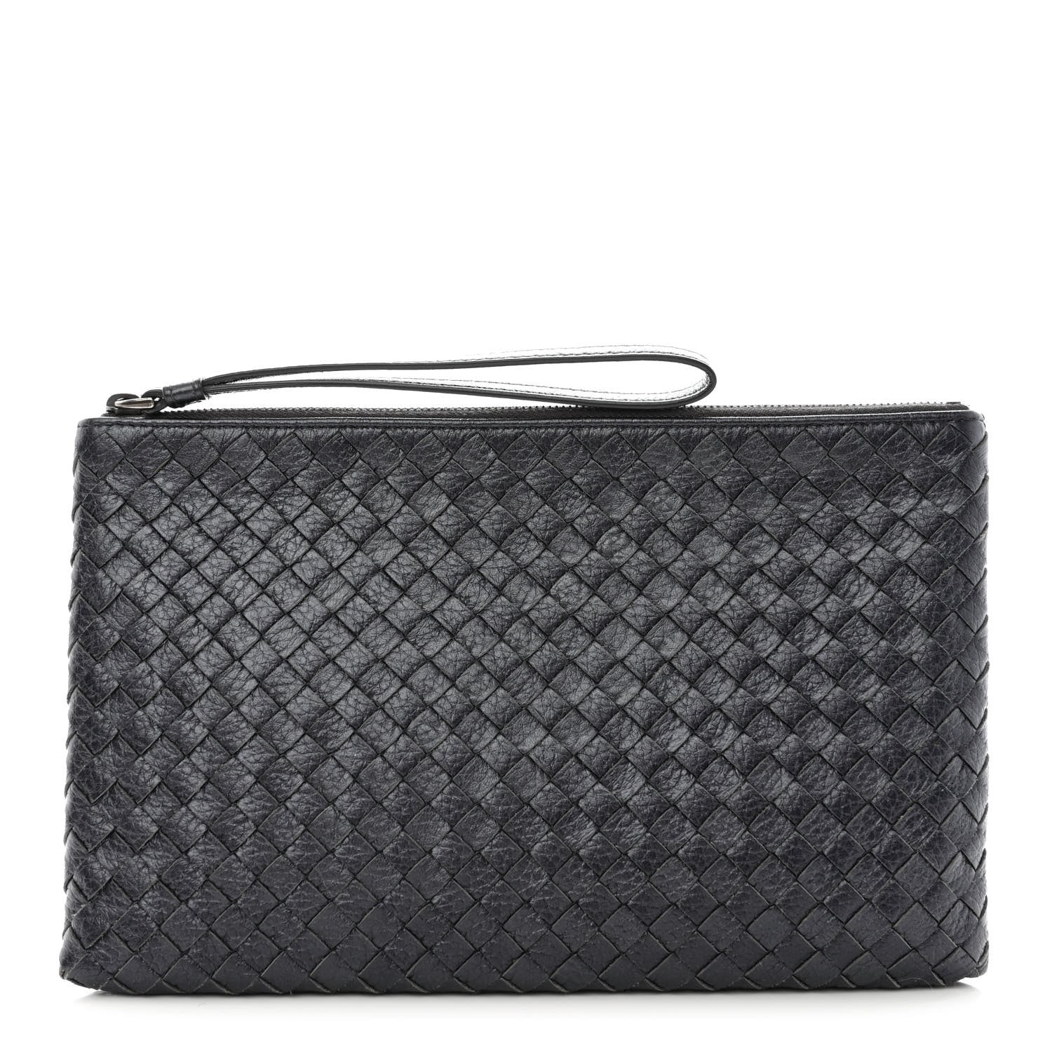Bottega Veneta Cervo Intrecciato Wristlet Zip Pouch Black 1 of 7