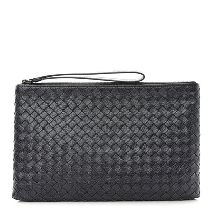 Bottega Veneta Cervo Intrecciato Wristlet Zip Pouch Black 1 of 7