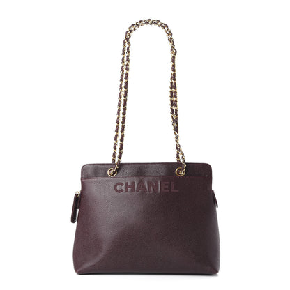 Chanel Caviar Shoulder Bag Burgundy 1 of 10