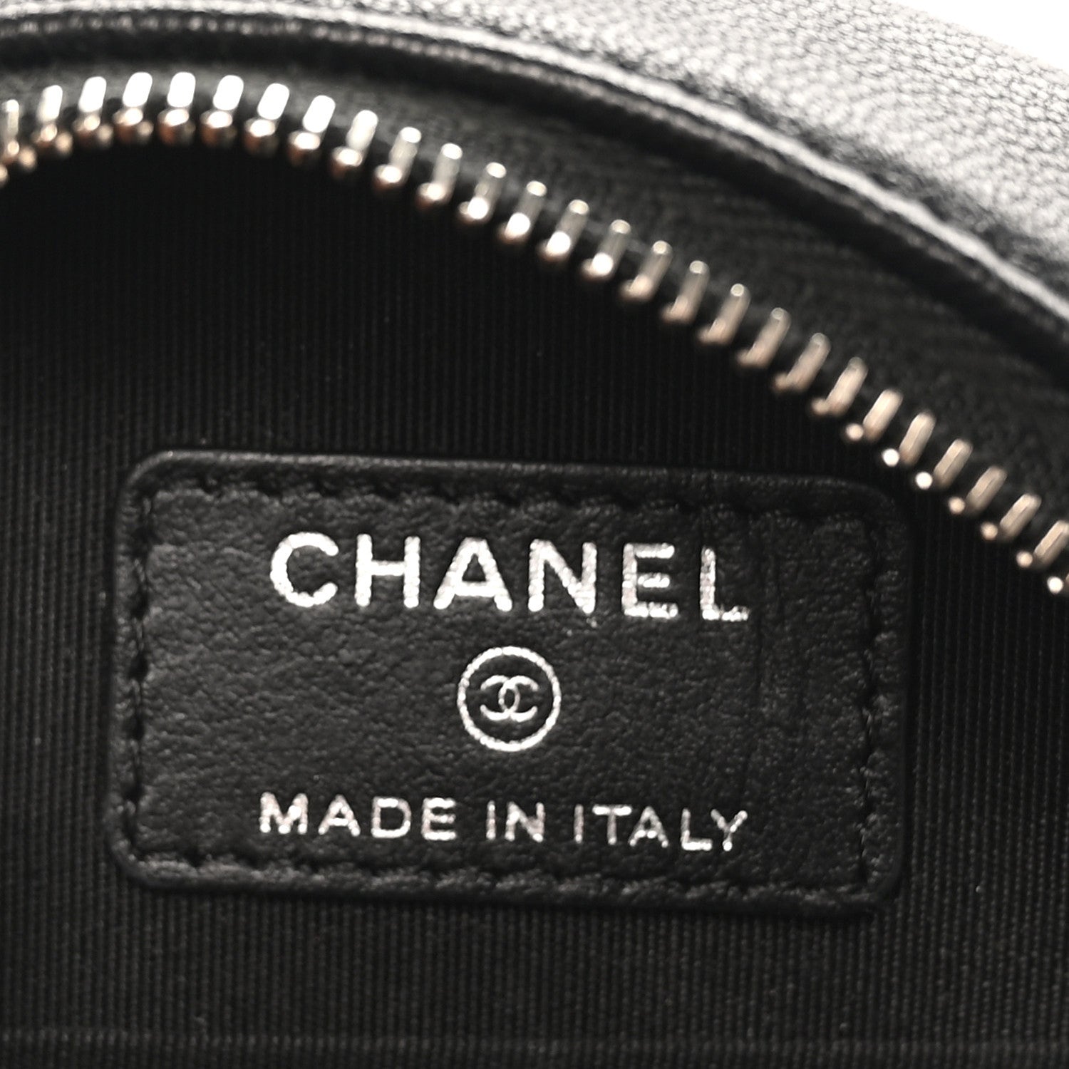 Chanel Goatskin Camellia Quilted Round Clutch With Chain Black 6 of 10