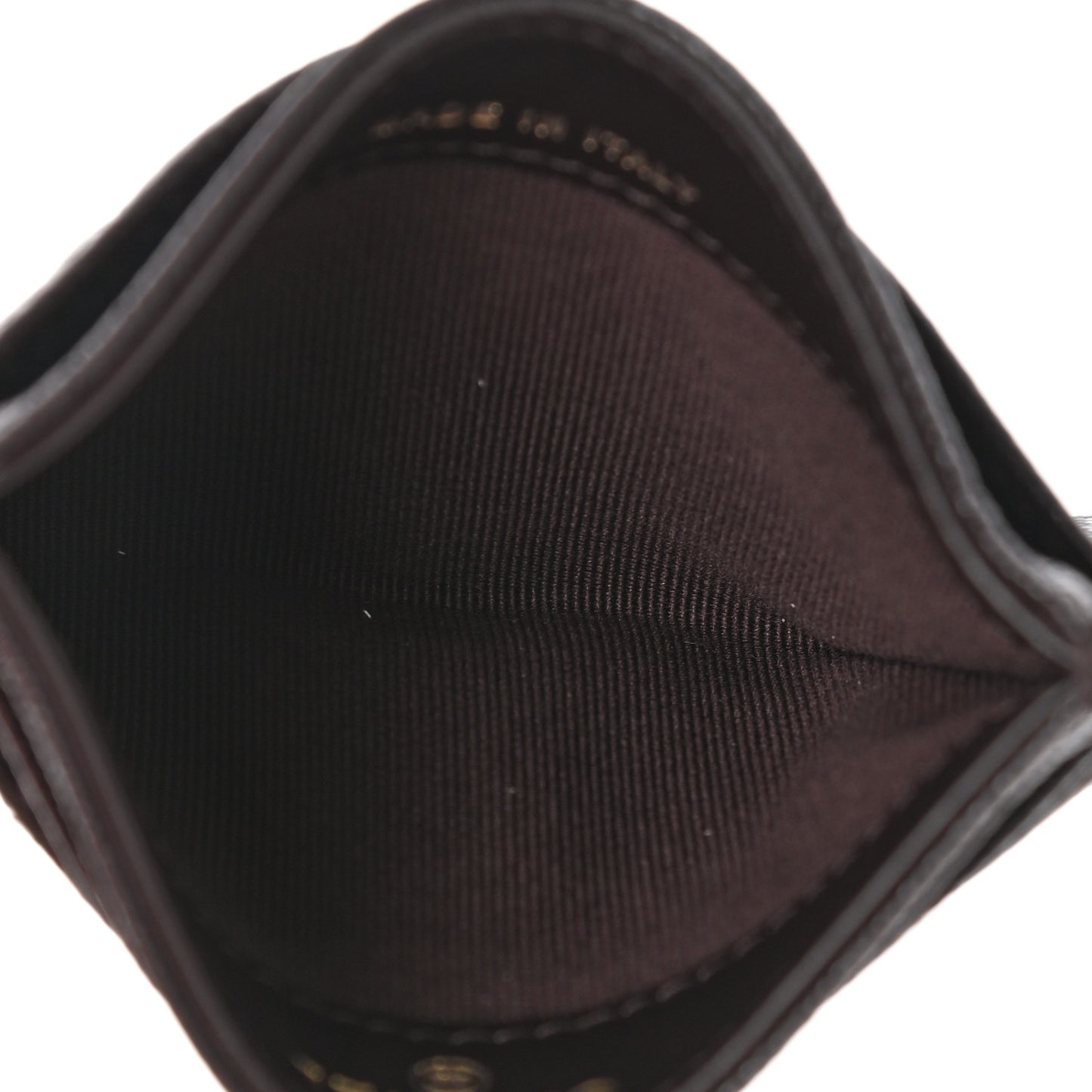 Caviar Quilted Card Holder Dark Brown
