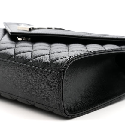 Saint Laurent Grain De Poudre Textured Mixed Matelasse Triquilt Medium Monogram Satchel Black 10 of 10