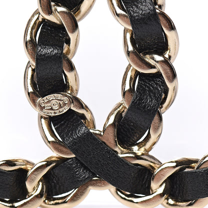 Chanel Lambskin Chain CC Brooch Black Gold 3 of 4