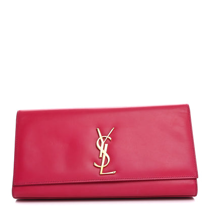 Saint Laurent Smooth Calfskin Classic Monogram Cassandre Clutch Lipstick Fuchsia 1 of 18
