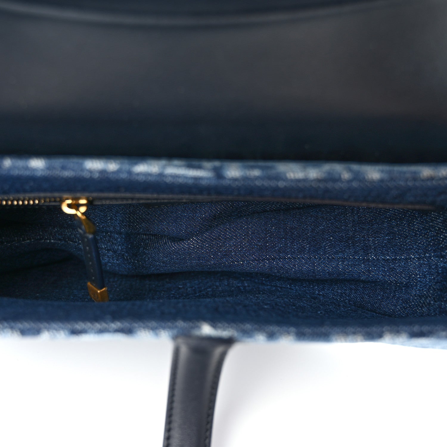 Christian Dior Denim Oblique Jacquard Saddle Bag With Strap Blue 5 of 12