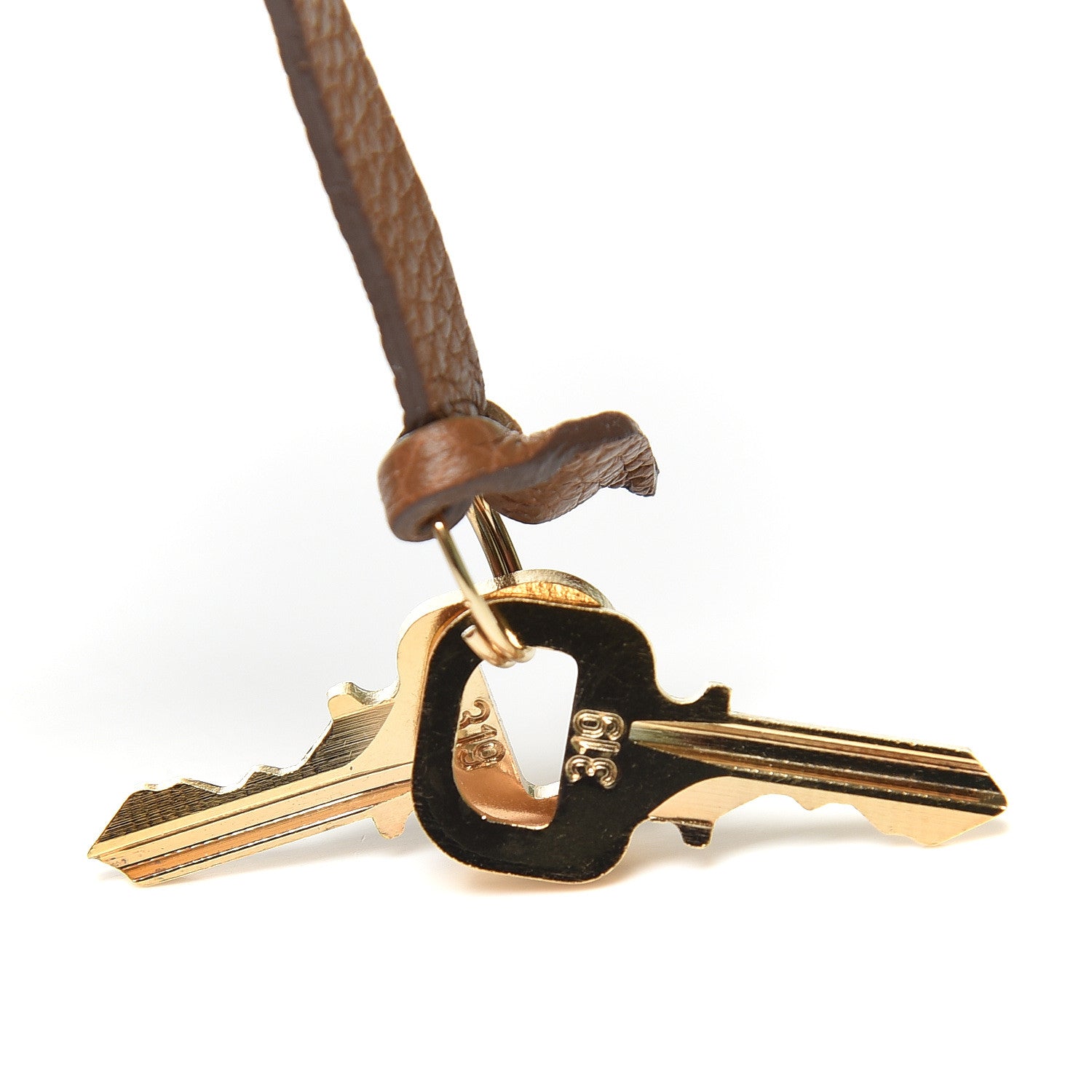 Louis Vuitton Calfskin Clochette Key Bell Holder and Keys Set #319 Havane 4 of 5