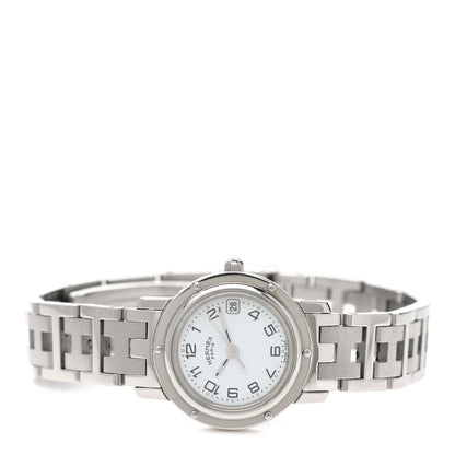 Hermes Stainless Steel 24mm Clipper Quartz Watch White 4 of 8