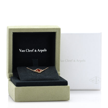 Van Cleef & Arpels 18K Rose Gold Carnelian Sweet Alhambra Bracelet 4 of 4