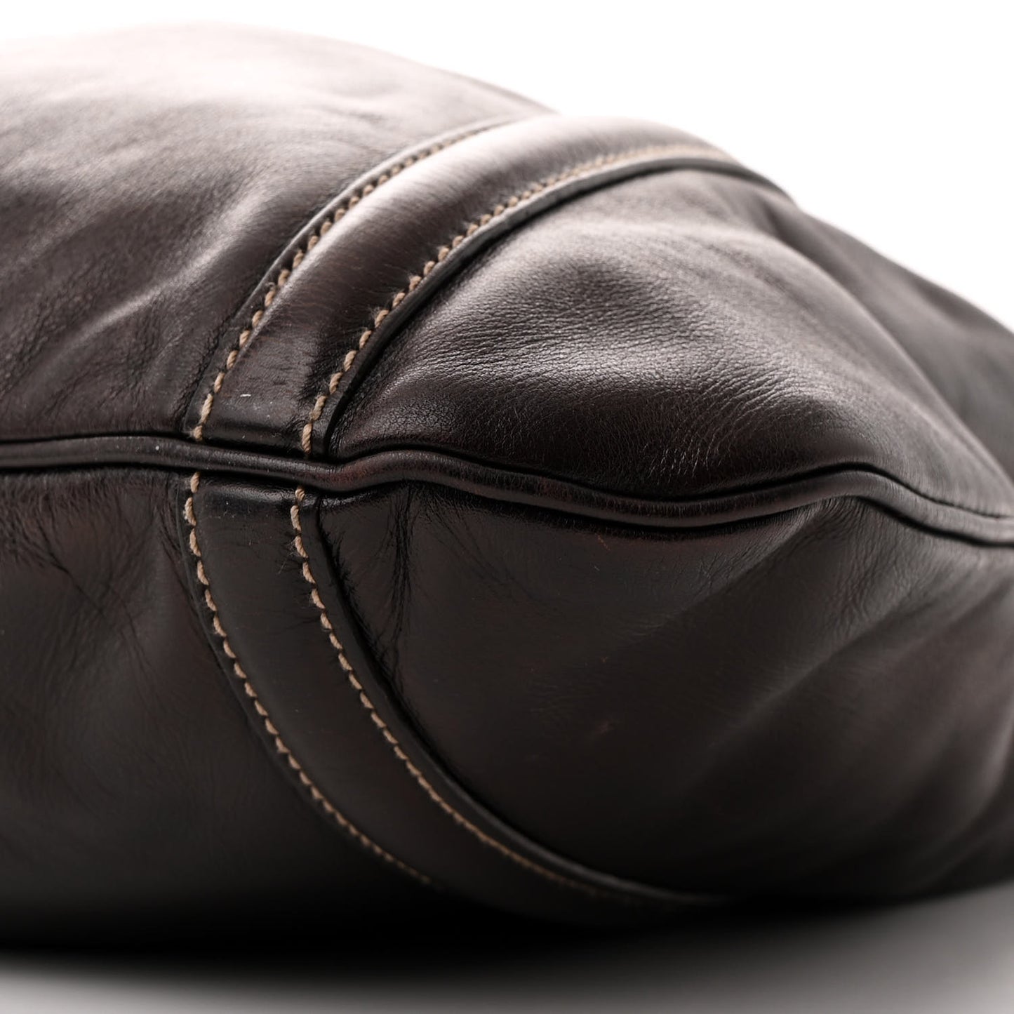 Calfskin Medium Britt Tote Dark Brown