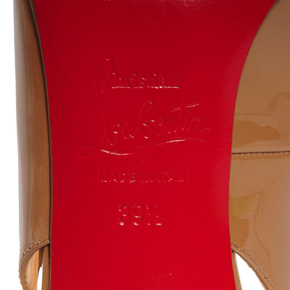 Christian Louboutin Patent Fifi Sling 85 Pumps 39.5 Taupe 6 of 7