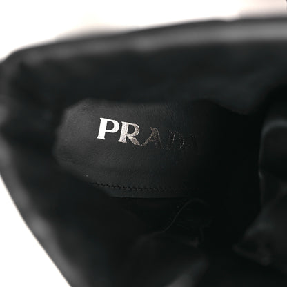 Prada Vitello Montana Re-Nylon Metal Triangle Logo 110mm Ankle Boots 39 Black 9 of 13