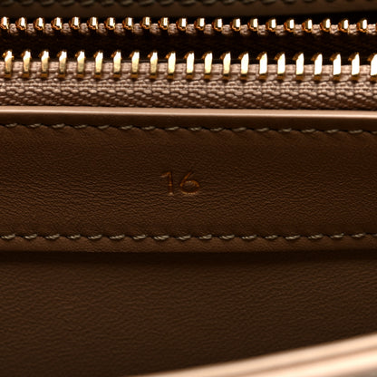 Celine Satinated Calfskin Small 16 Top Handle Bag Smoked Brown 7 of 10