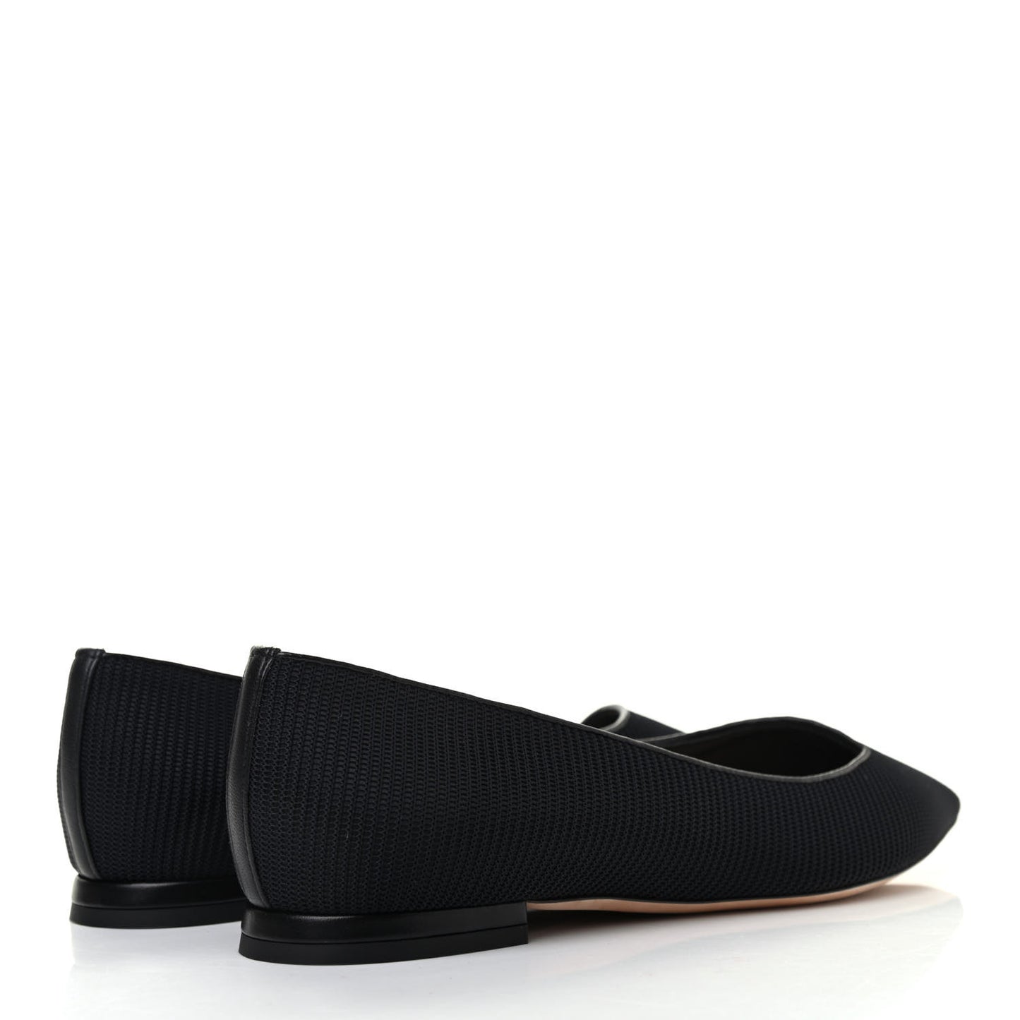 Technical Fabric Pointed Toe Flats 38 Black